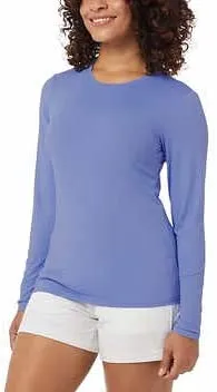 32 Degrees Cool Womens Long Sleeve Air Mesh Tee - Two-Pack of Lightweight, Breathable Performance Shirts