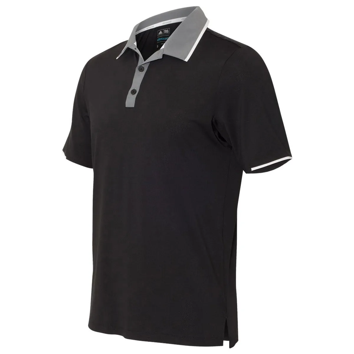 adidas Golf Men's Black/Vista Grey/White Climacool Performance Colorblock Sport Shirt