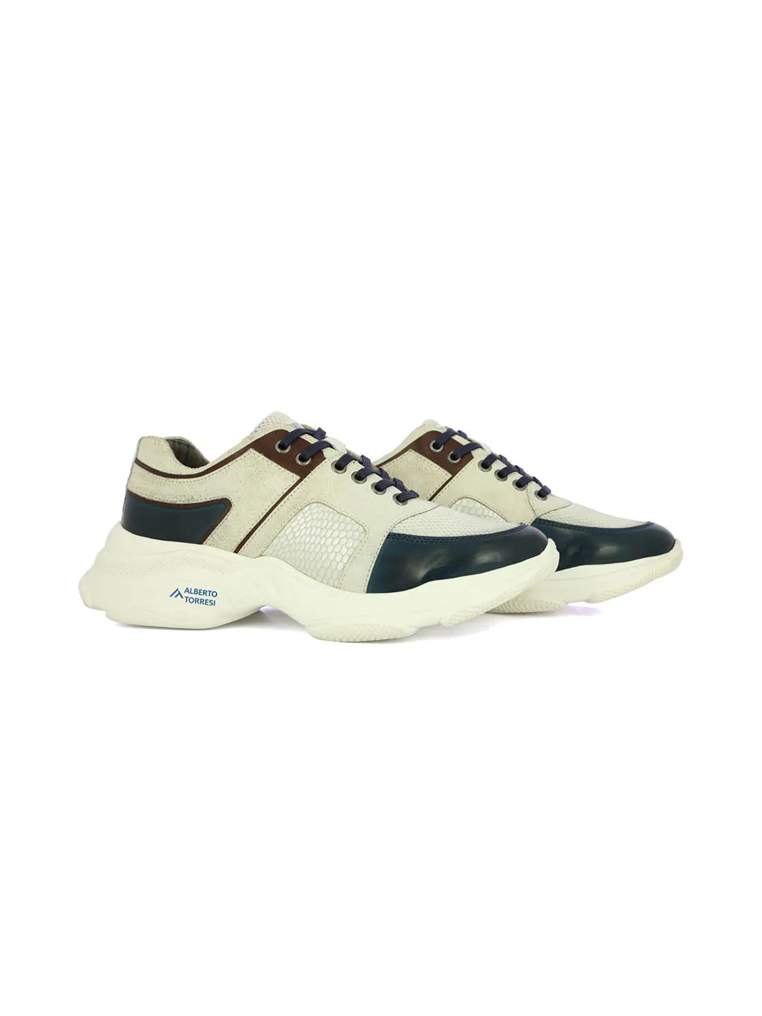 Alberto Torresi White Laceup Sports Shoes