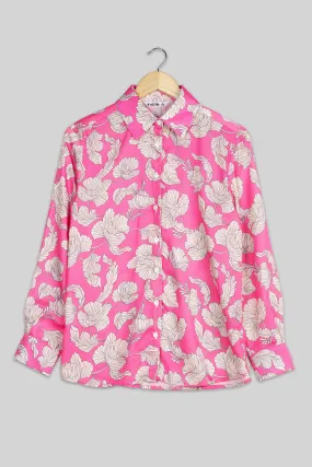 Sure! Here’s an optimized title for the e-commerce product:

Elegant Ancient Pink Floral Print Shirt for Women - Stylish Summer Blouse with Short Sleeves