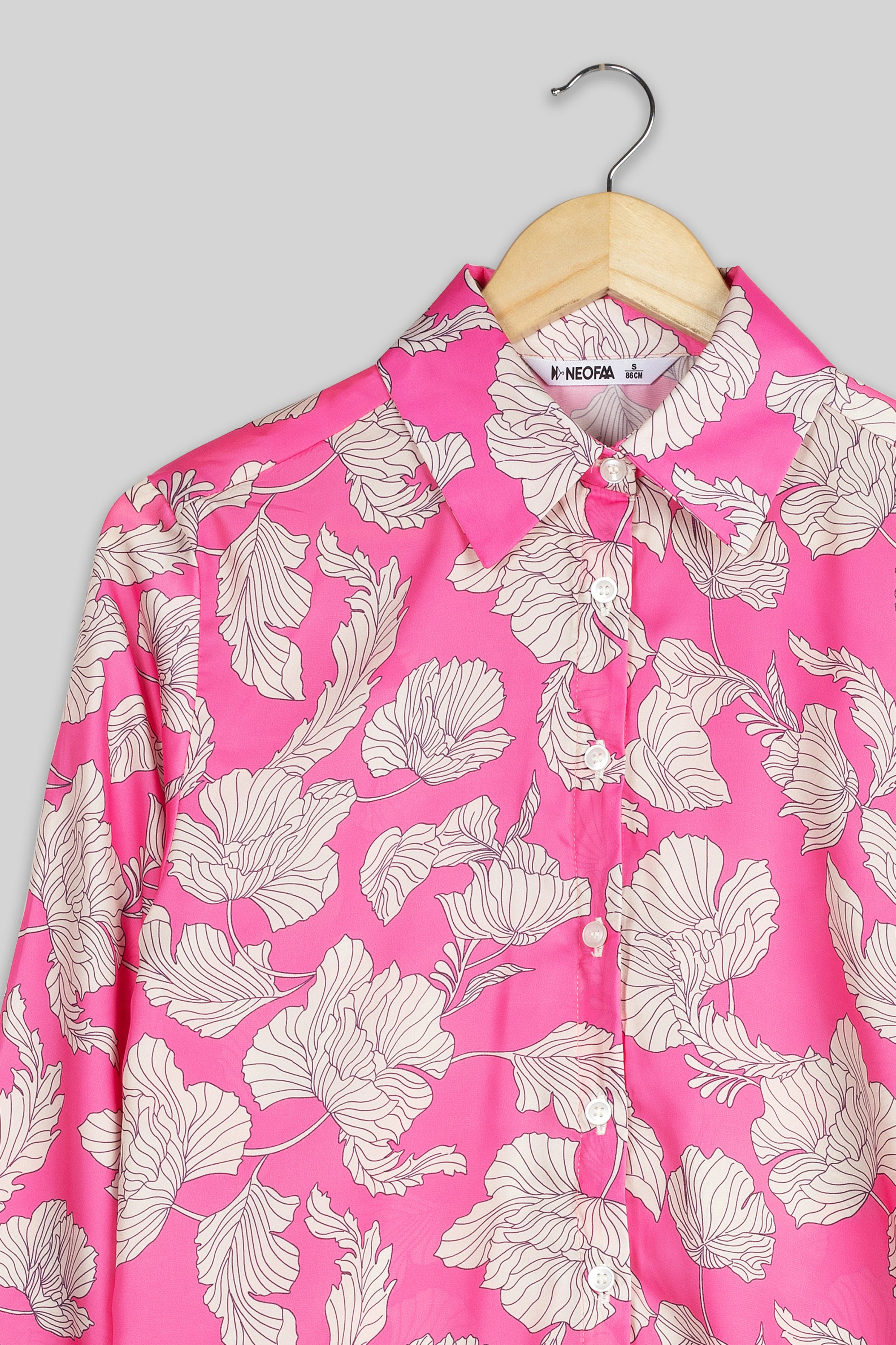 Sure! Here’s an optimized title for the e-commerce product:

Elegant Ancient Pink Floral Print Shirt for Women - Stylish Summer Blouse with Short Sleeves