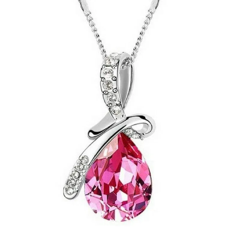 Angel Tears Pink Gem Necklace