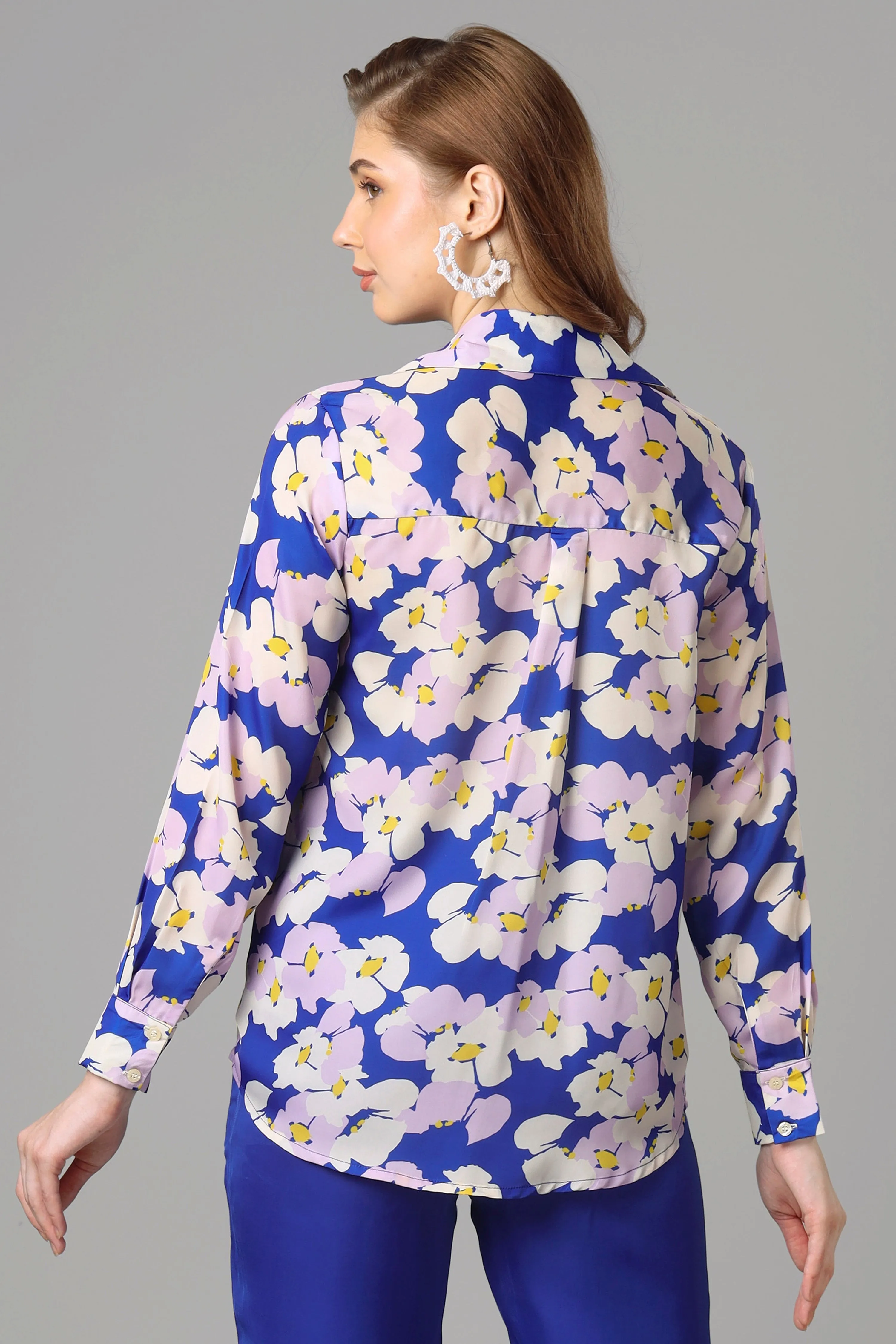 Attractive Royal Floral Shirt For Women