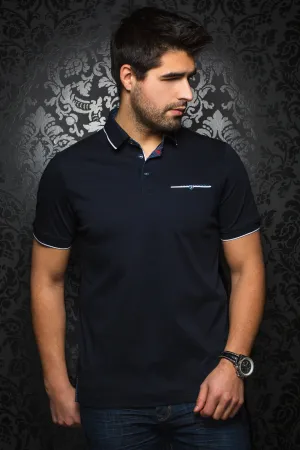 Au Noir Short-Sleeve Polo | Mercury Navy