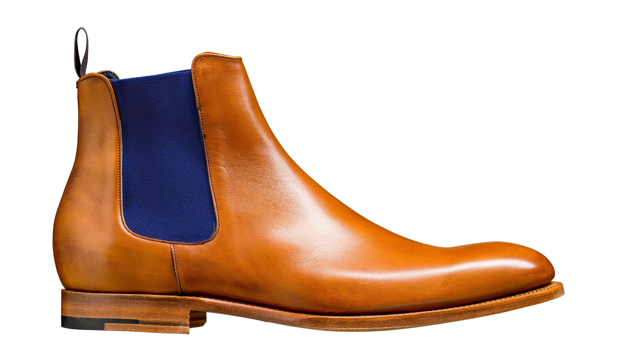 Barker Hopper Traditional Chelsea Boot- Cedar Calf / Navy Elastic