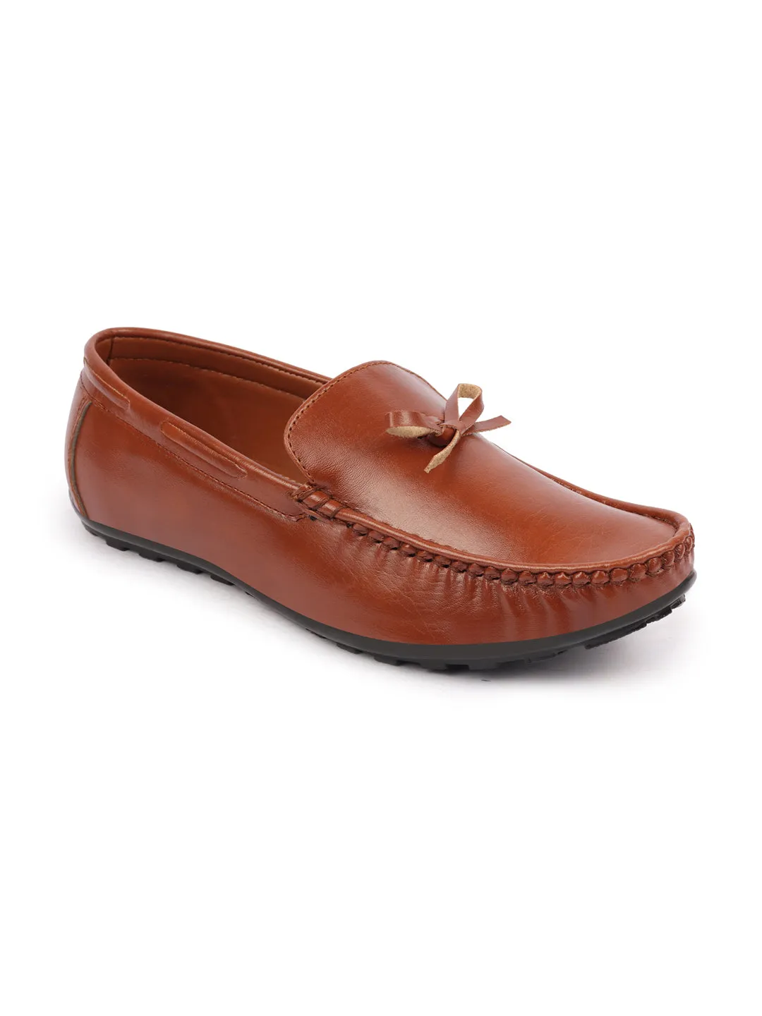 Basics Men Tan Classic Stylish Stitched Tassel Lace Design Casual Shoes Moccasin and Loafers