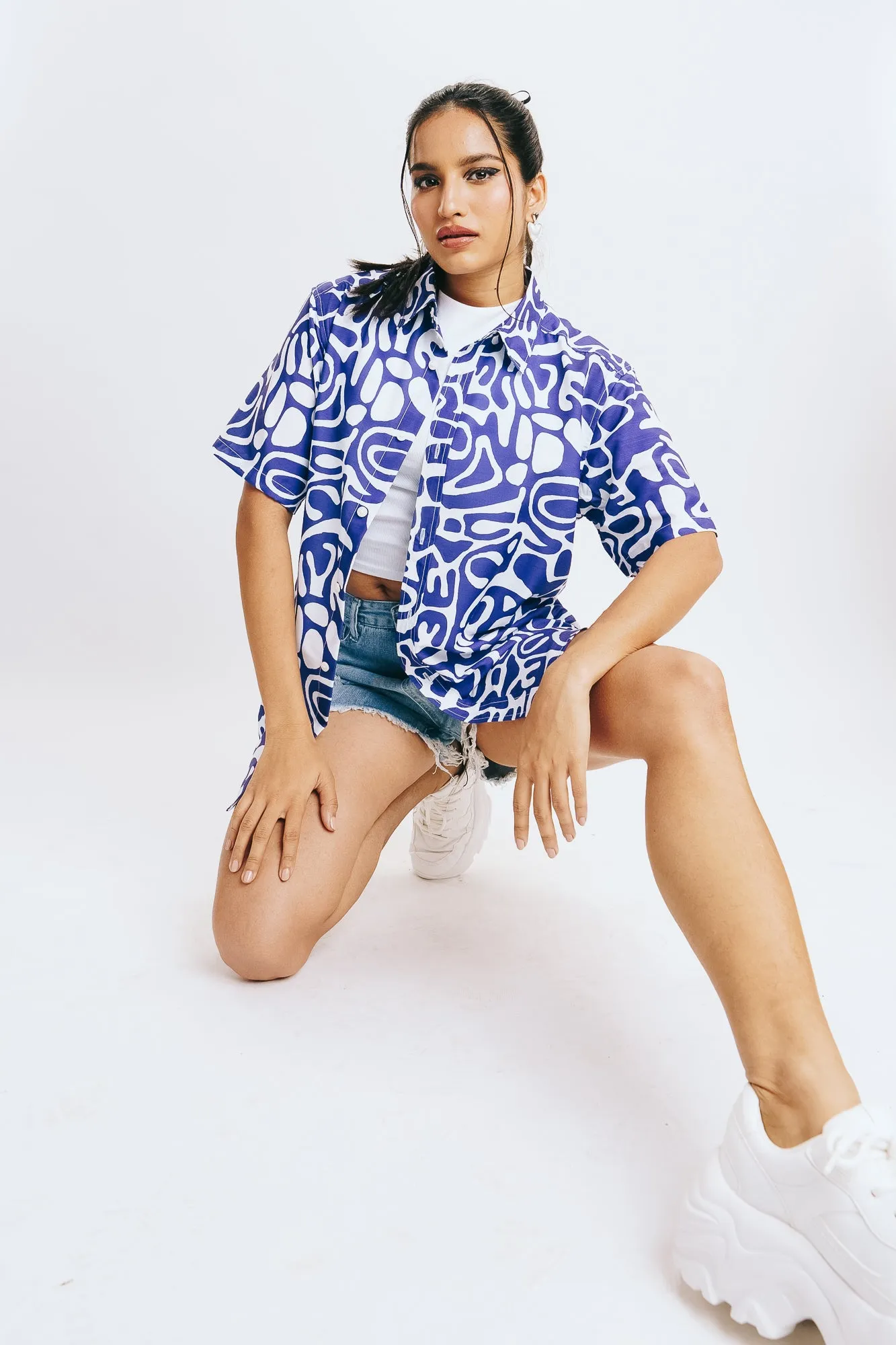 Blue Geo-Abstract Shirt