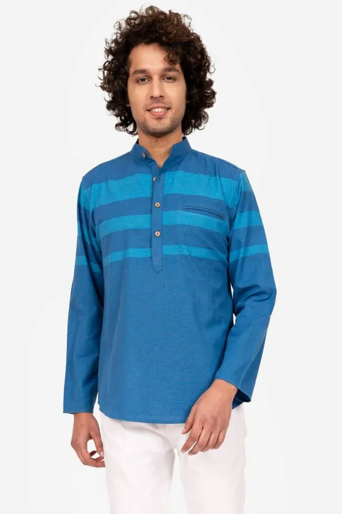 Blue Stripes Short Kurta