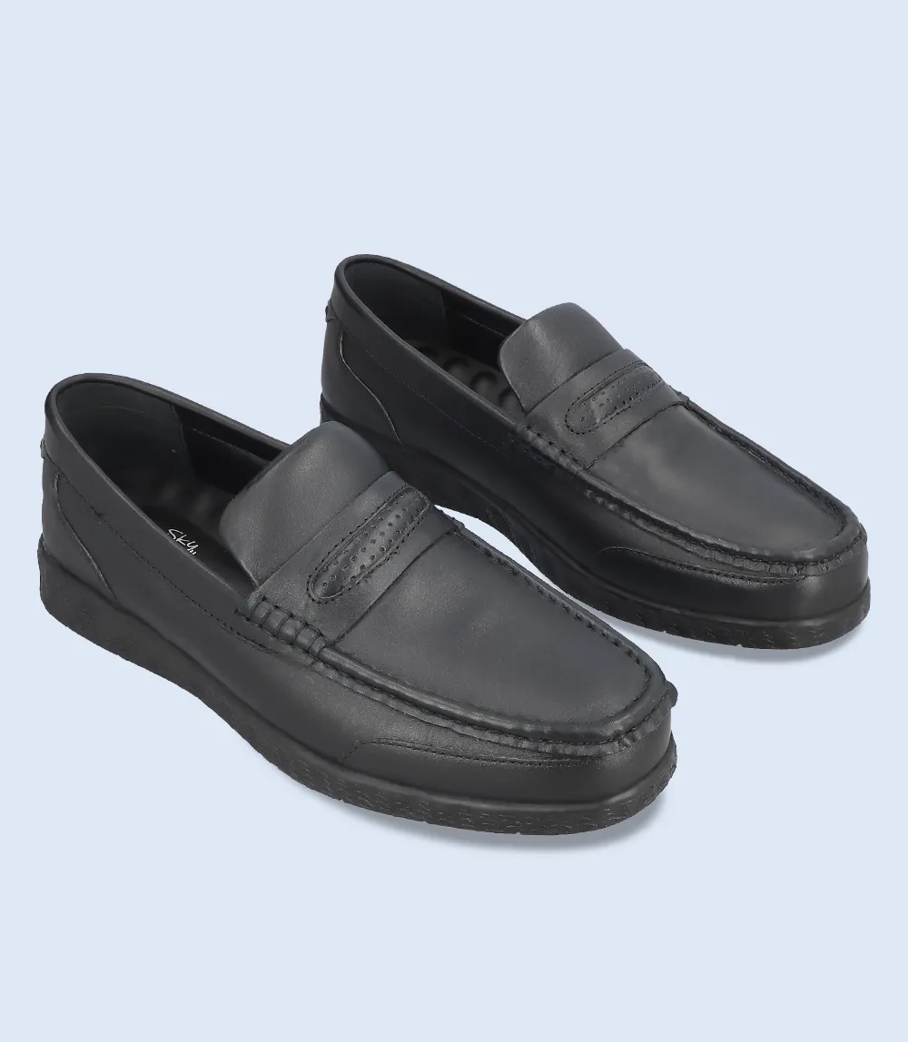 BM5233-BLACK-Men Driving Moccasins