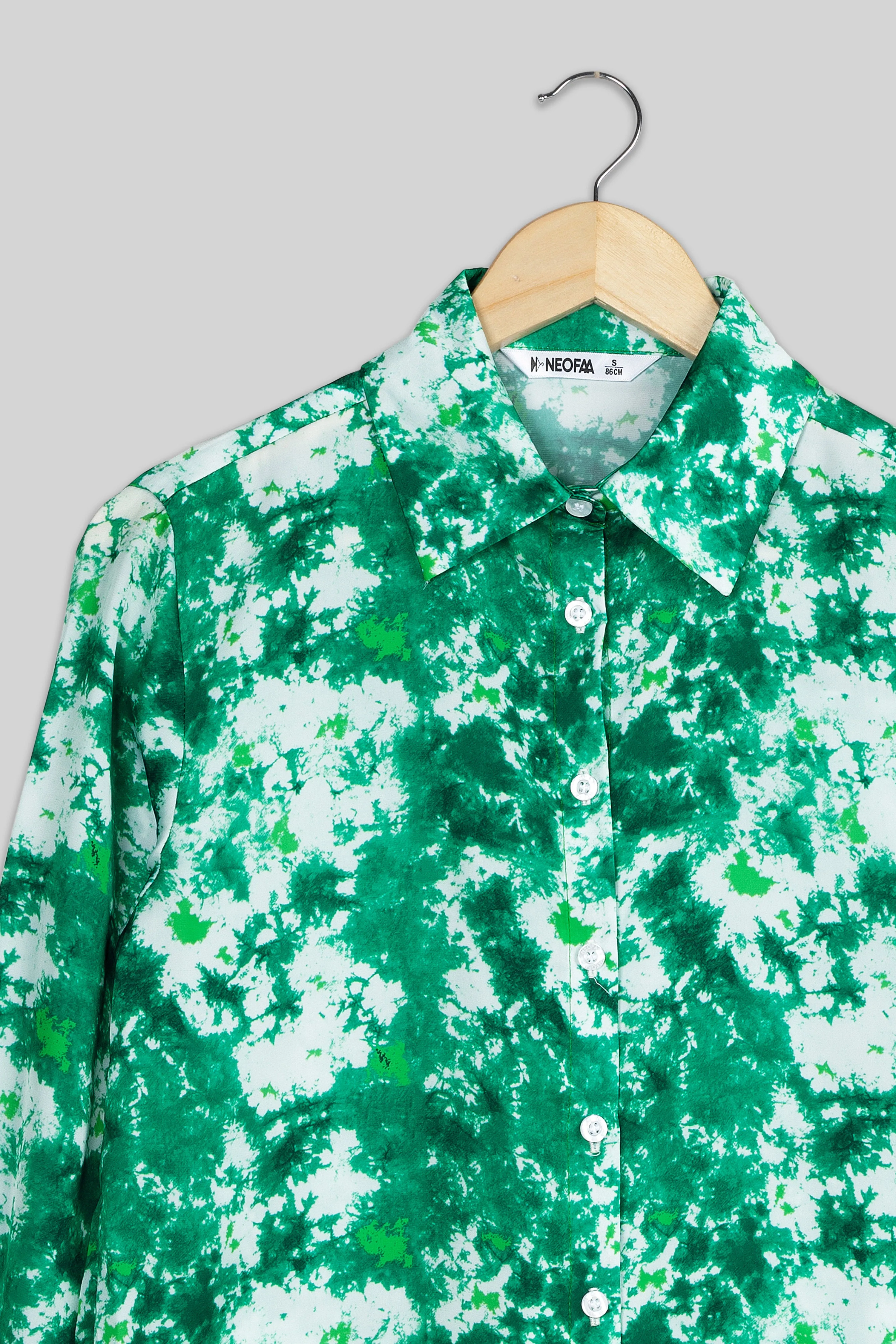 Bold Green Tie Dye Shirt For Women