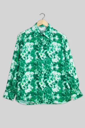 Bold Green Tie Dye Shirt For Women