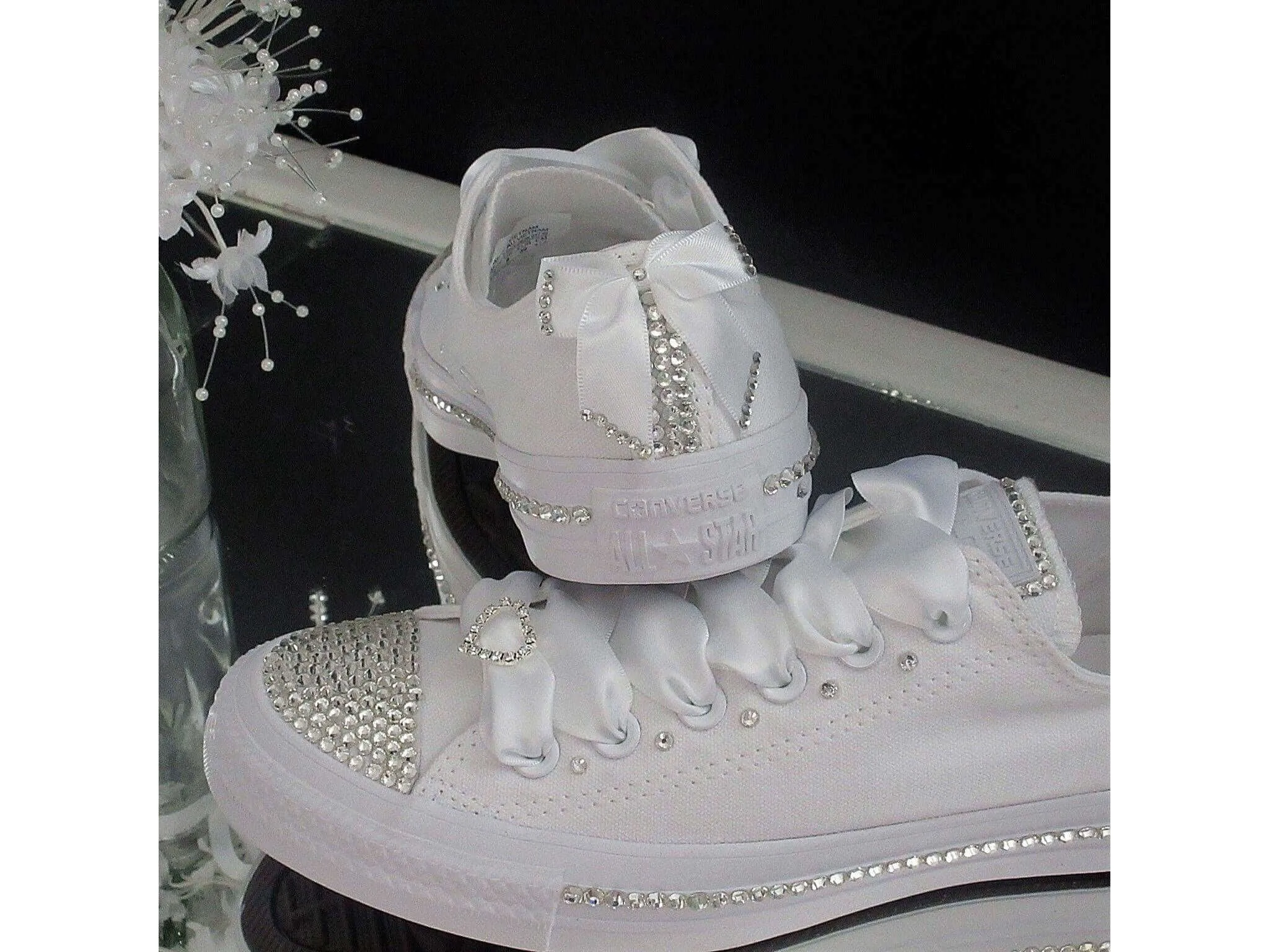 Bridal Custom Crystal Wedding Converse Trainers