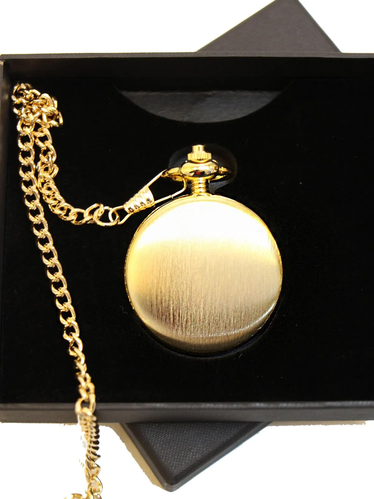 Brushed Gold Quartz Pocket Fob Watch