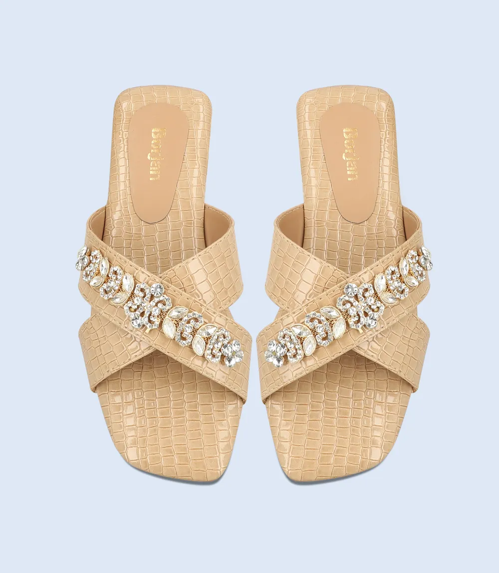 BW9281-BEIGE-Women Slipper