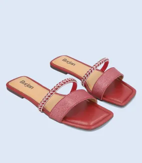 BW9309-MAROON-Women Casual Slipper