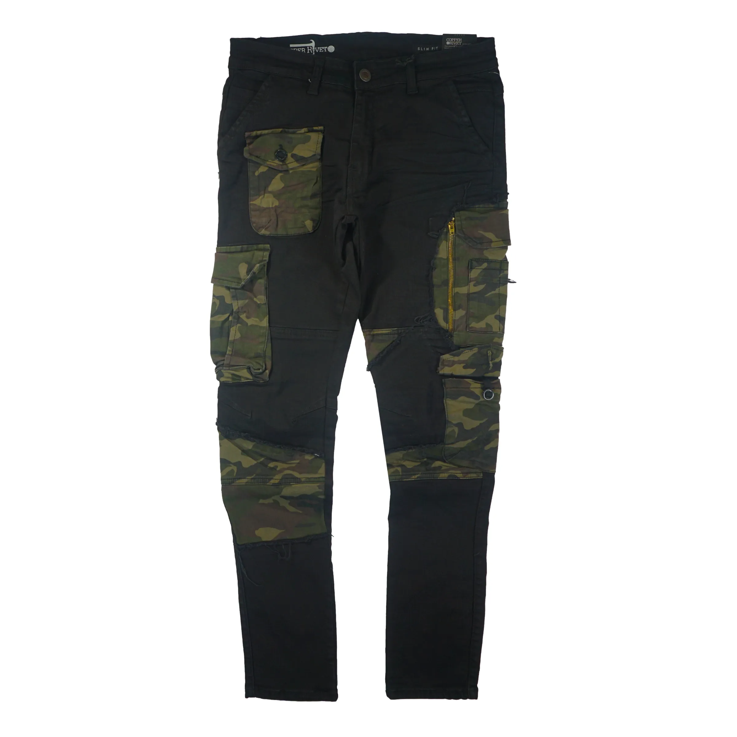 Cargo Camo Patched Denim (Black) /C9