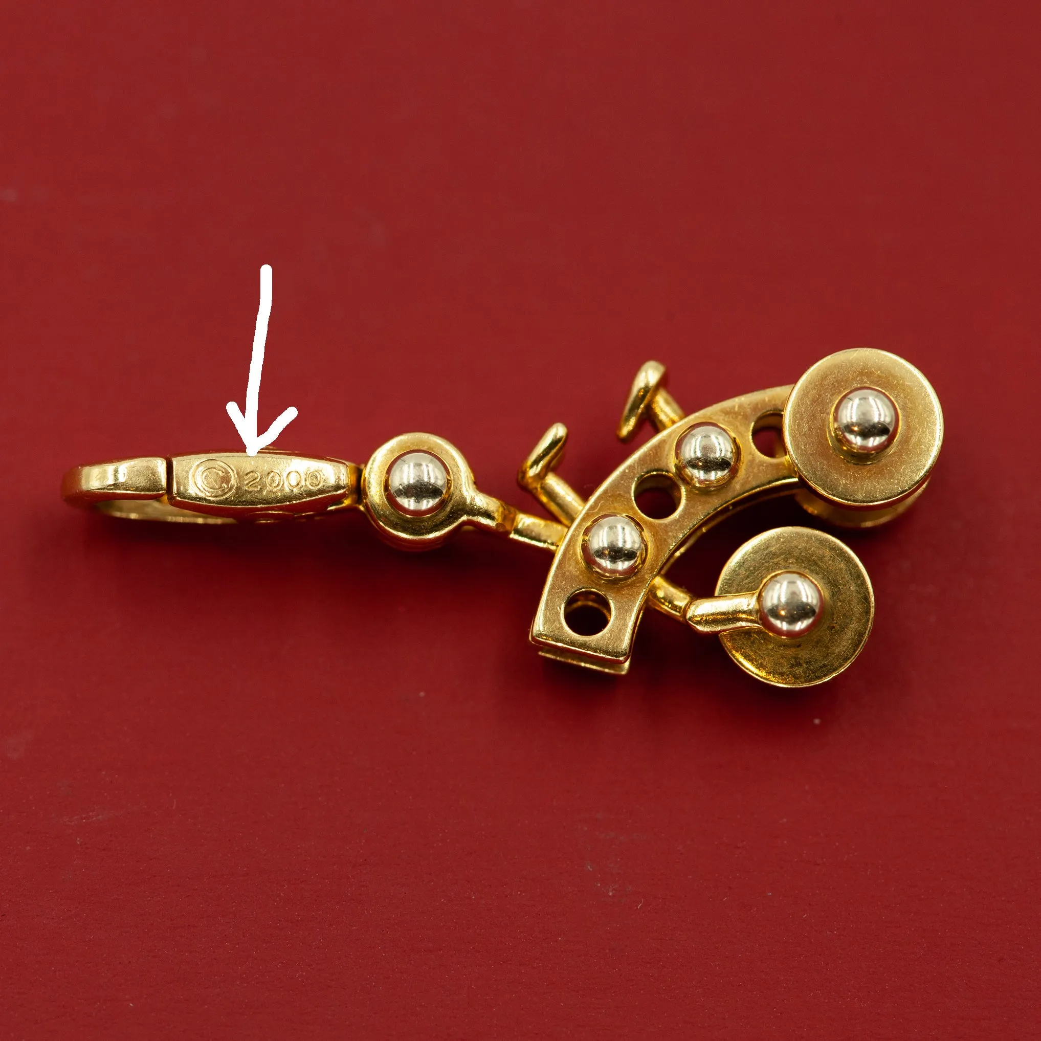 Cartier 18kt " Tricycle" Charm Pendant