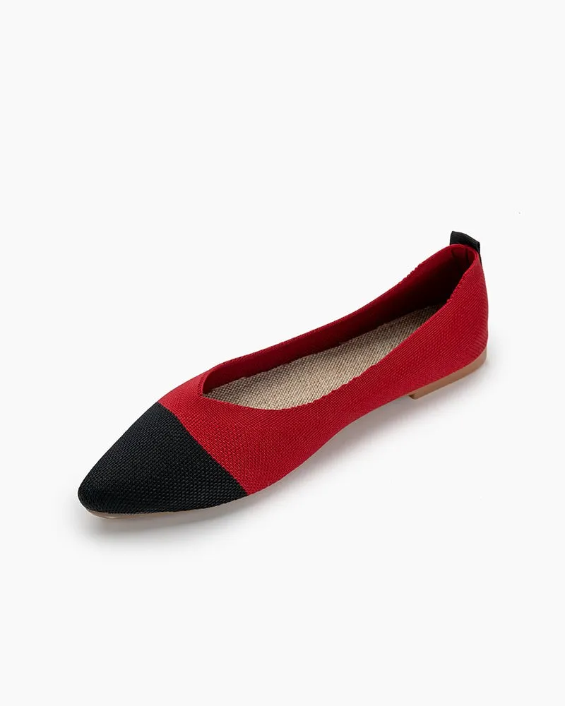 Colorblock Patchwork  V-Cut Flats