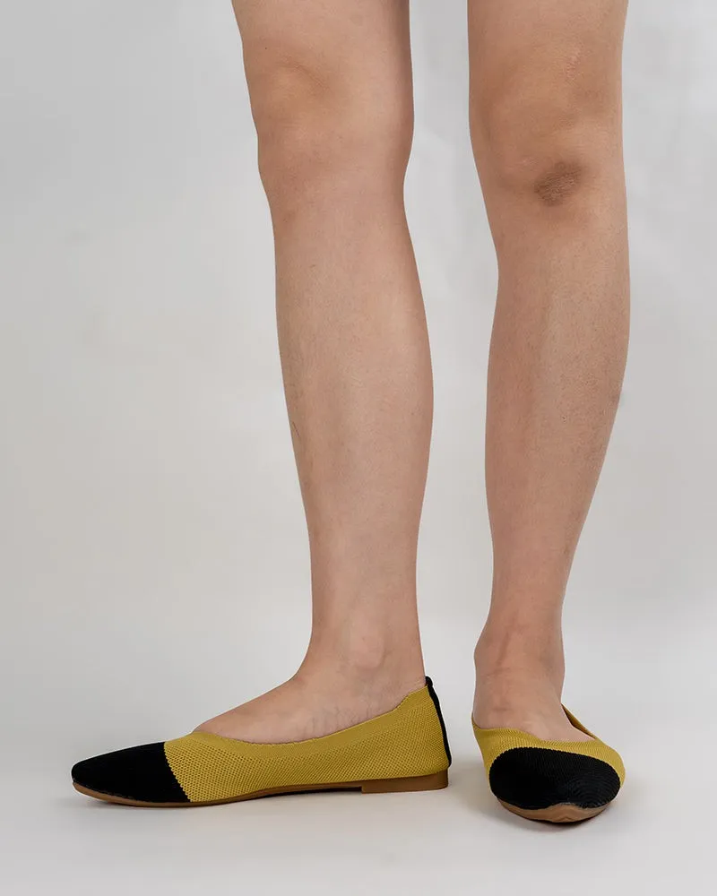 Colorblock Patchwork  V-Cut Flats