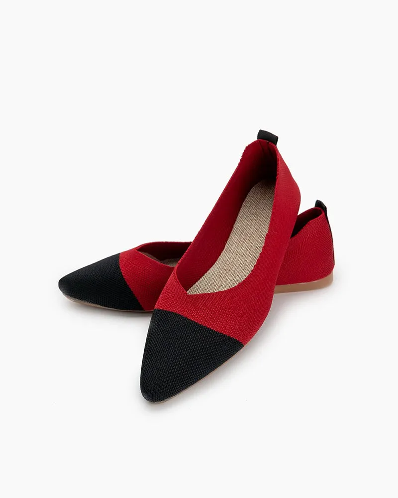 Colorblock Patchwork  V-Cut Flats