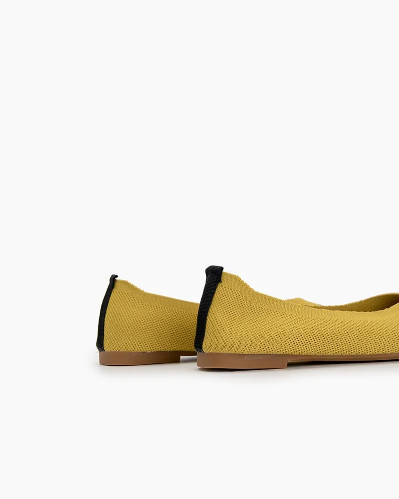 Colorblock Patchwork  V-Cut Flats