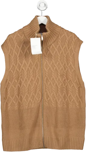 cos Beige Responsibly Sourced Wool Cable Knit Gilet BNWT UK L