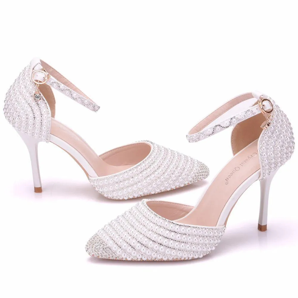 Crystal Pearl Rhinestone Bridal Wedding Shoes