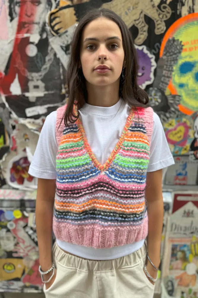 Dawn x Dare Ginny Pink Stripe Vest