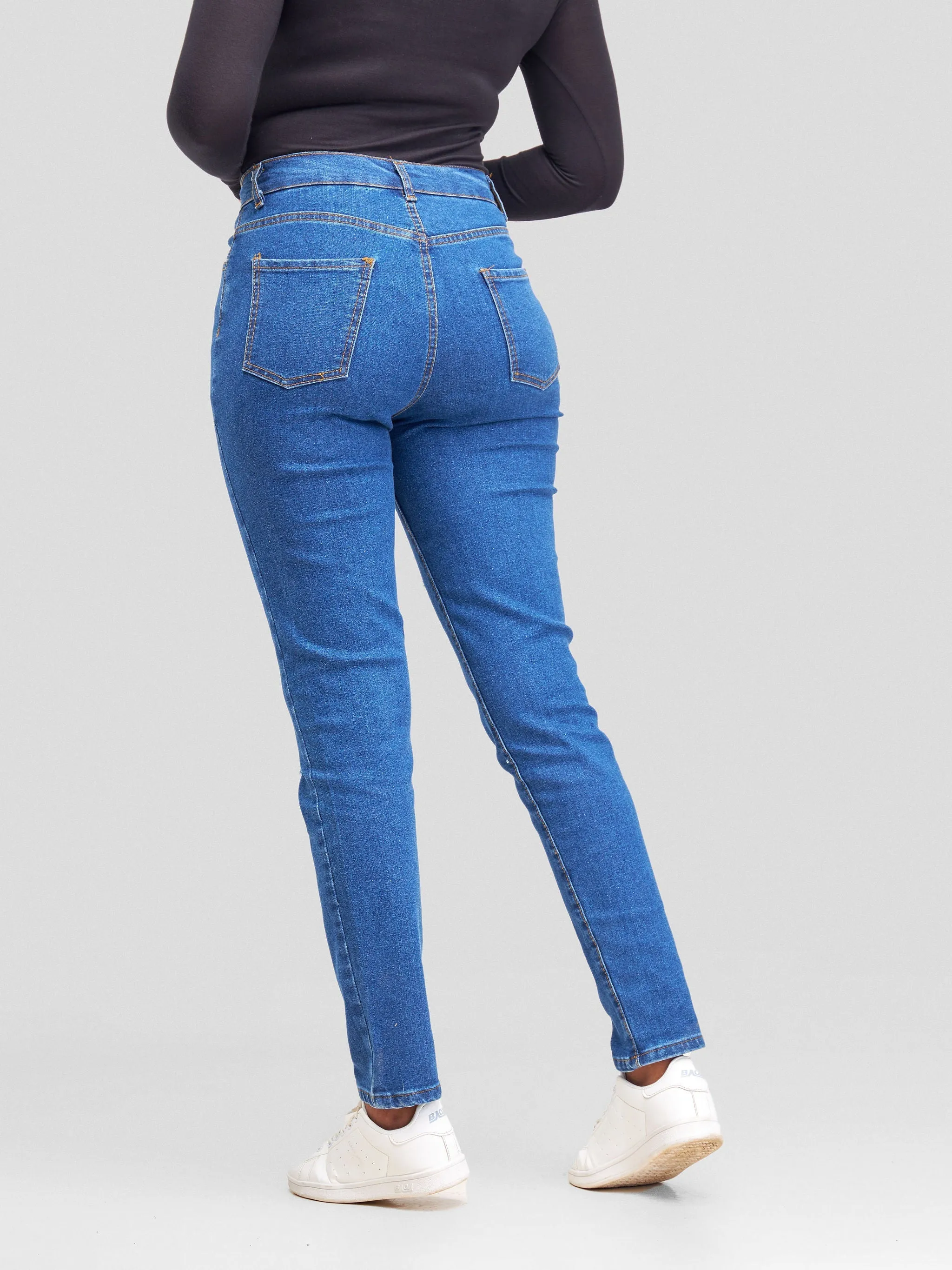 Denim Haven High Rise Skinny Ripped Jeans - Deep Blue