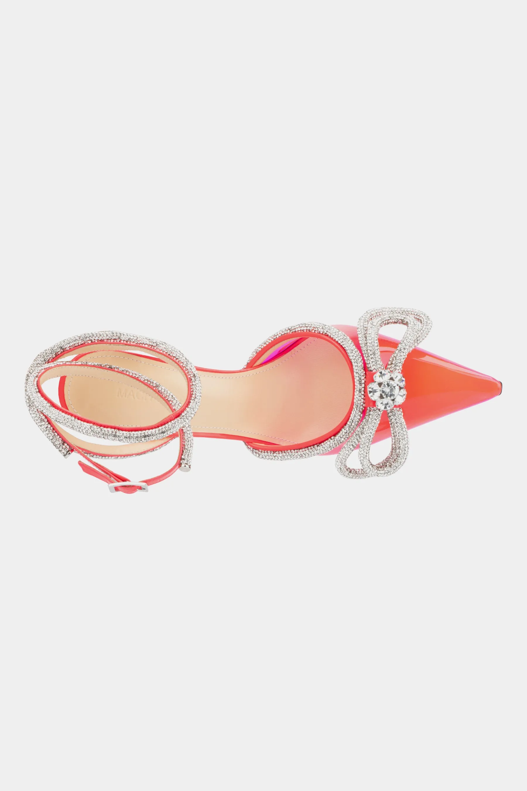 Double Bow Crystal-Embellished Neon Pumps