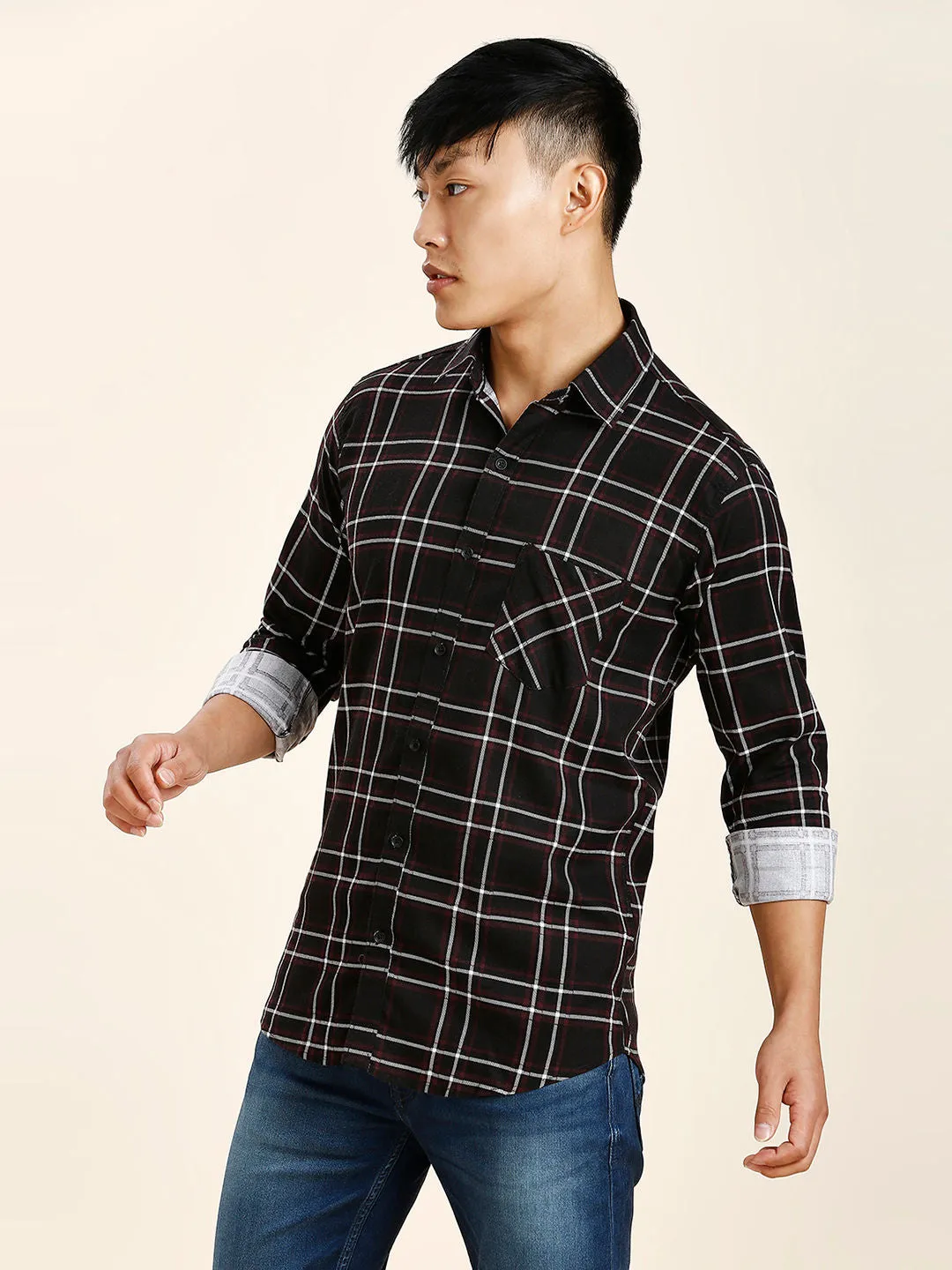 Drag Checked Men's Shirt