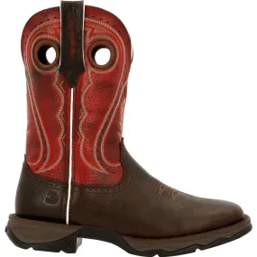 'Durango' Women's 11" Lady Rebel Western Square Toe - Dark Chestnut / Crimson