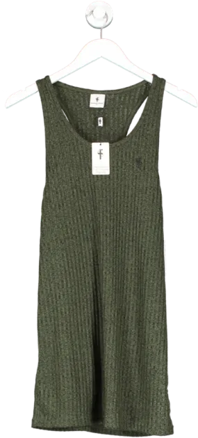 Father Sons Green Ribbed Knit Super Slim Vest UK XL