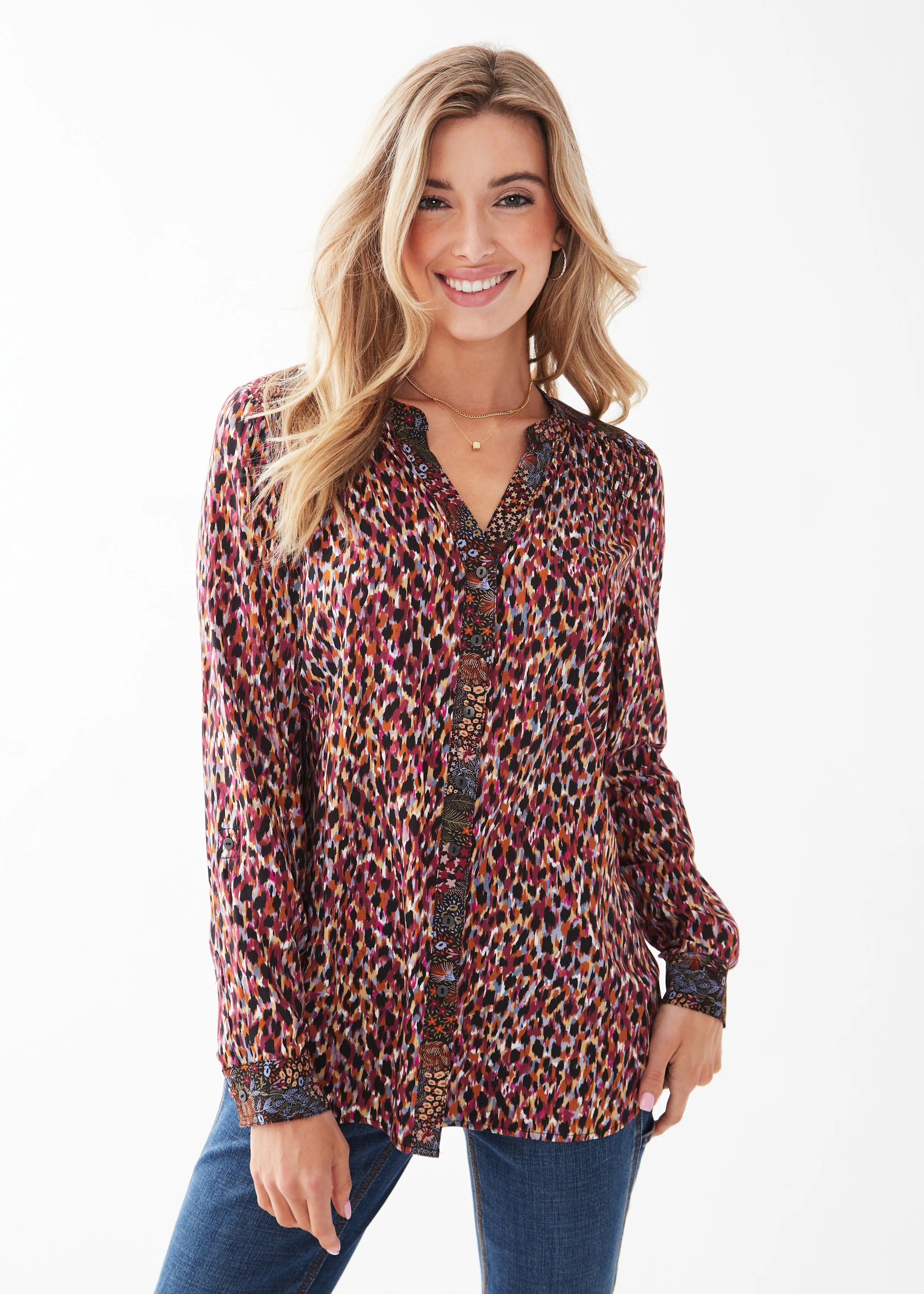 FDJ shirt 7218397, viscose mixed-print