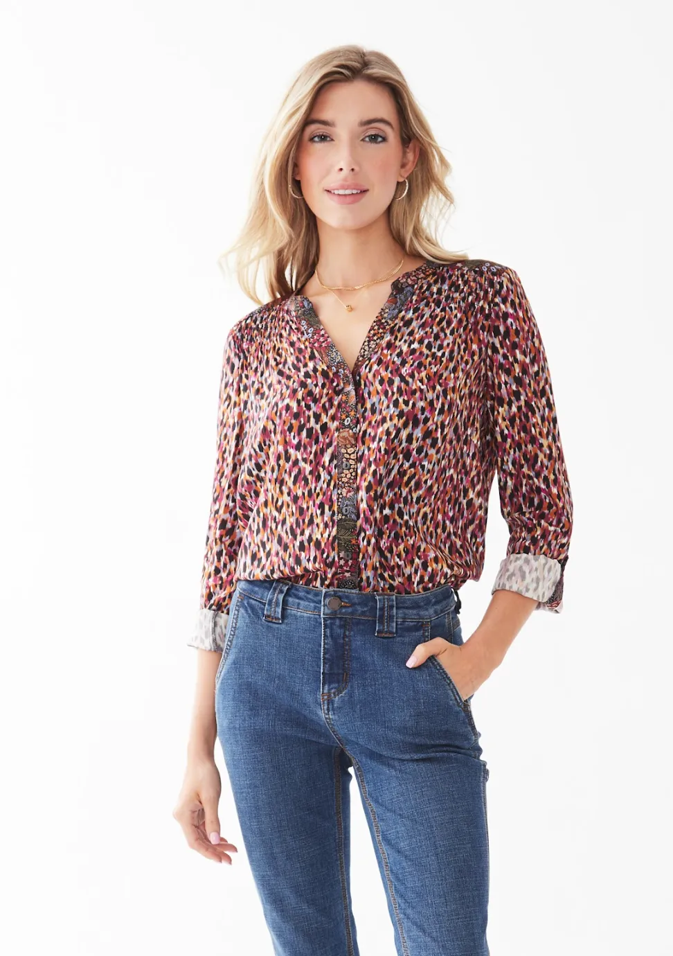 FDJ shirt 7218397, viscose mixed-print