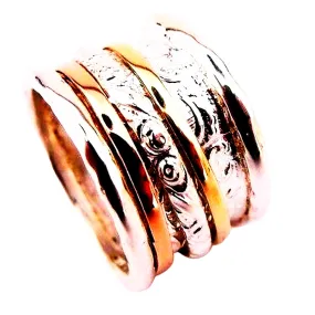 Fidget Rings for Women. Israeli spinner rings silver and gold fidget ring