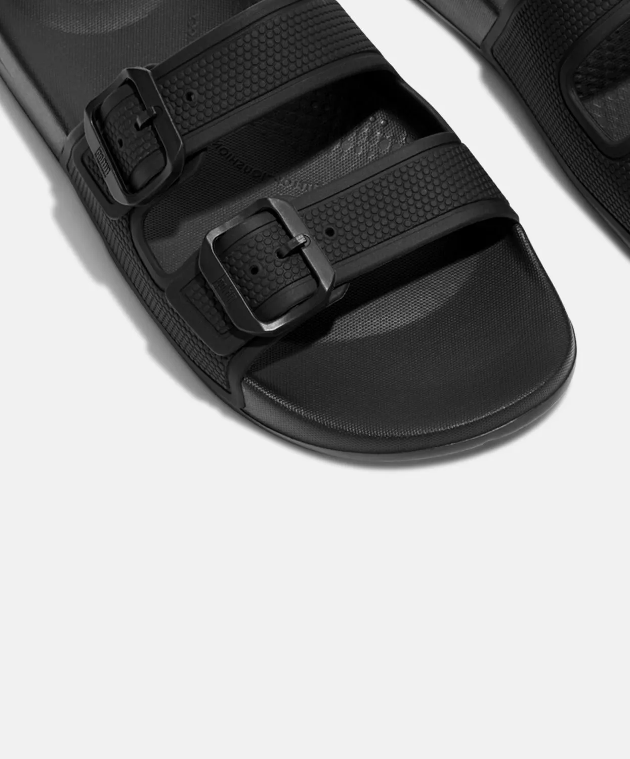 FitFlop iQushion Two Bar Buckle Slides All Black