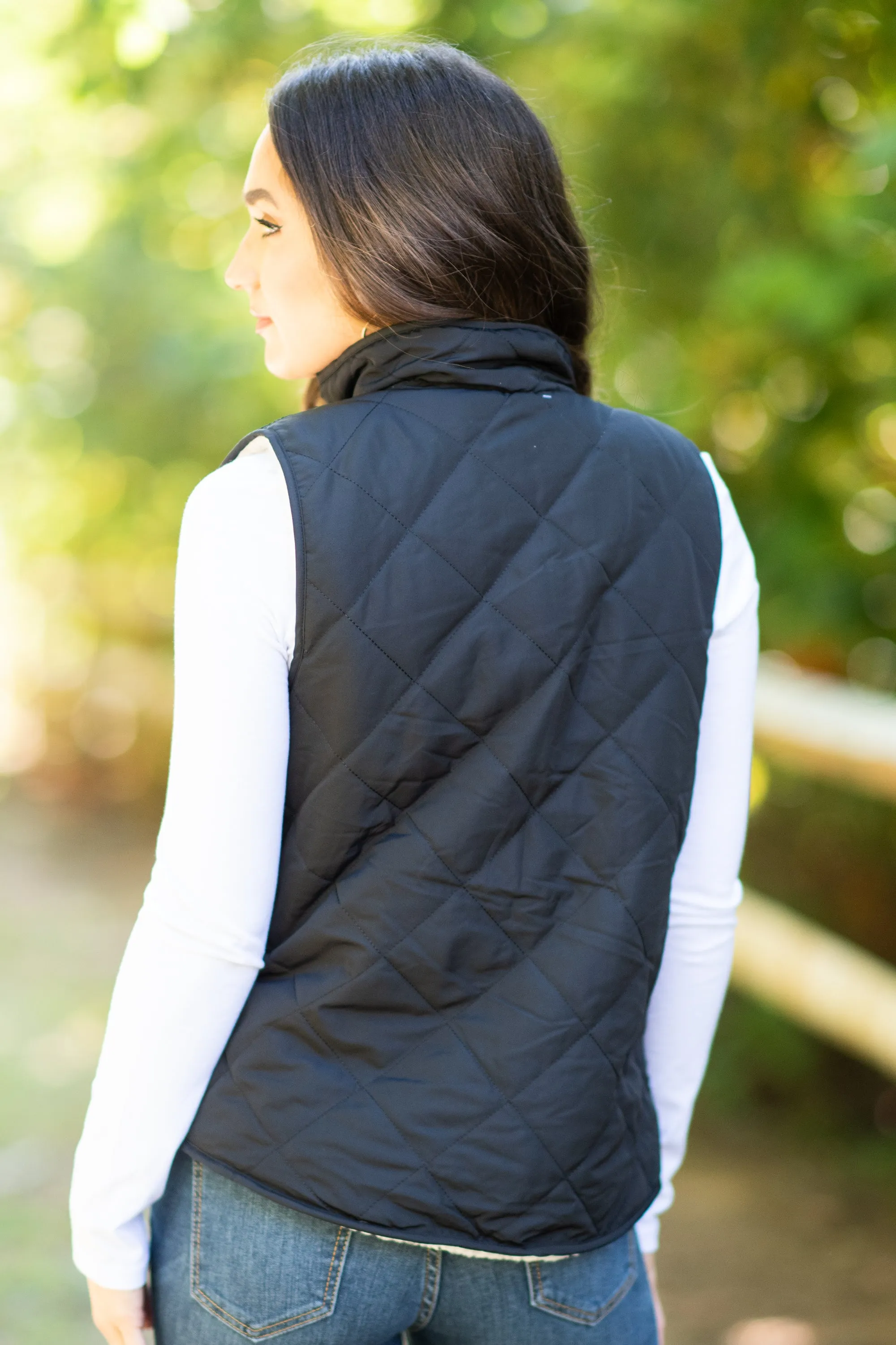 Follow The Trail Black Puffer Vest