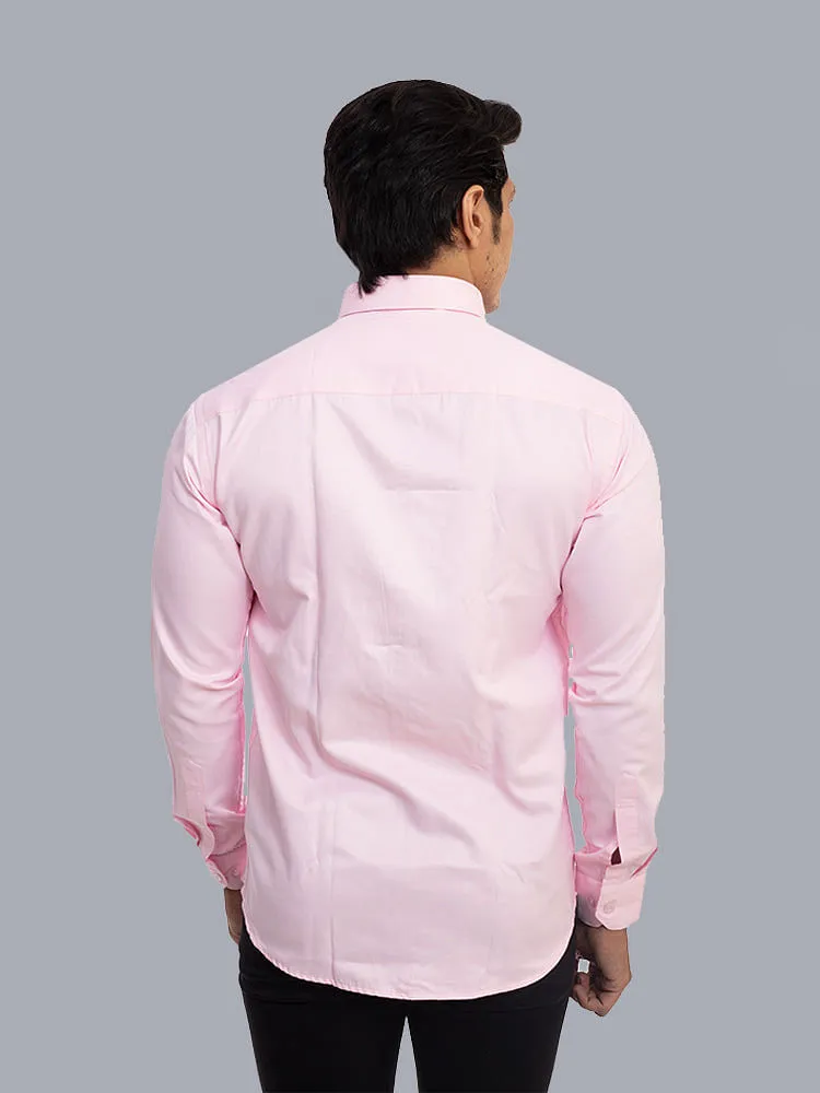 Formal Shirts - Light Pink Solid Giza Cotton Formal Men Shirt