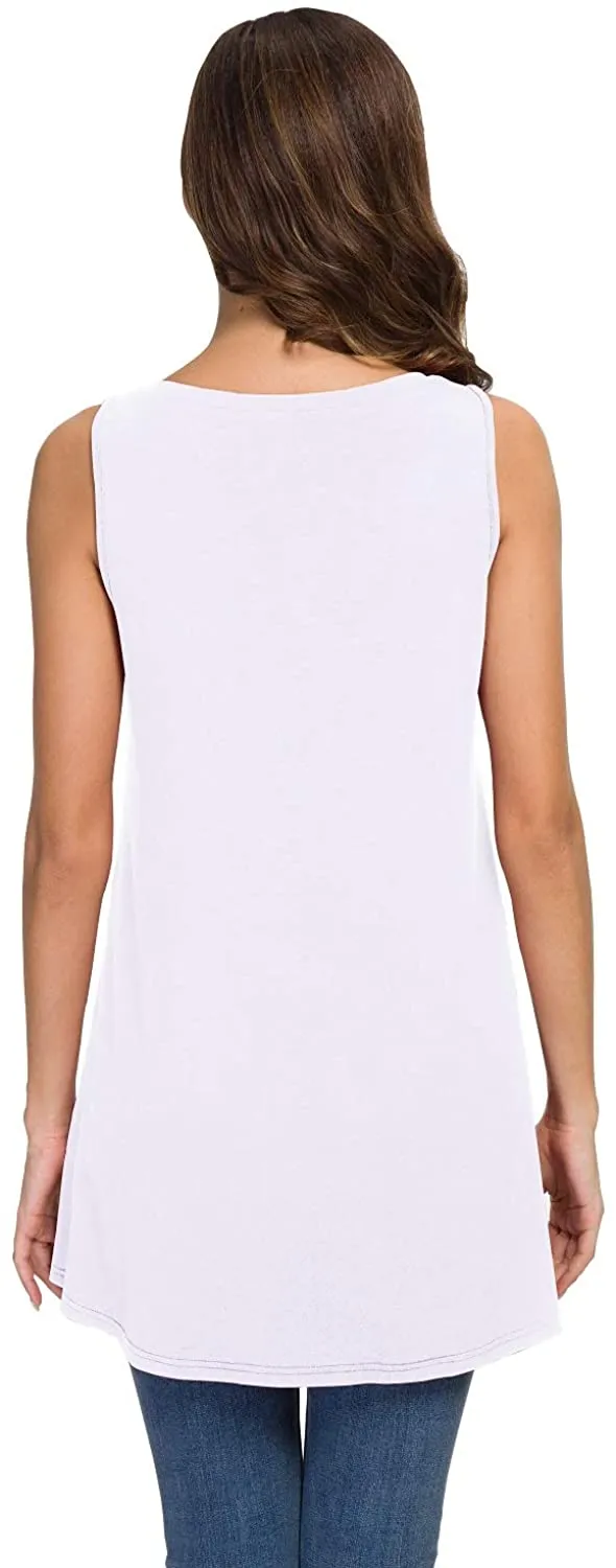 Haute Edition Women's V-Neck Tunic Length Long Tank