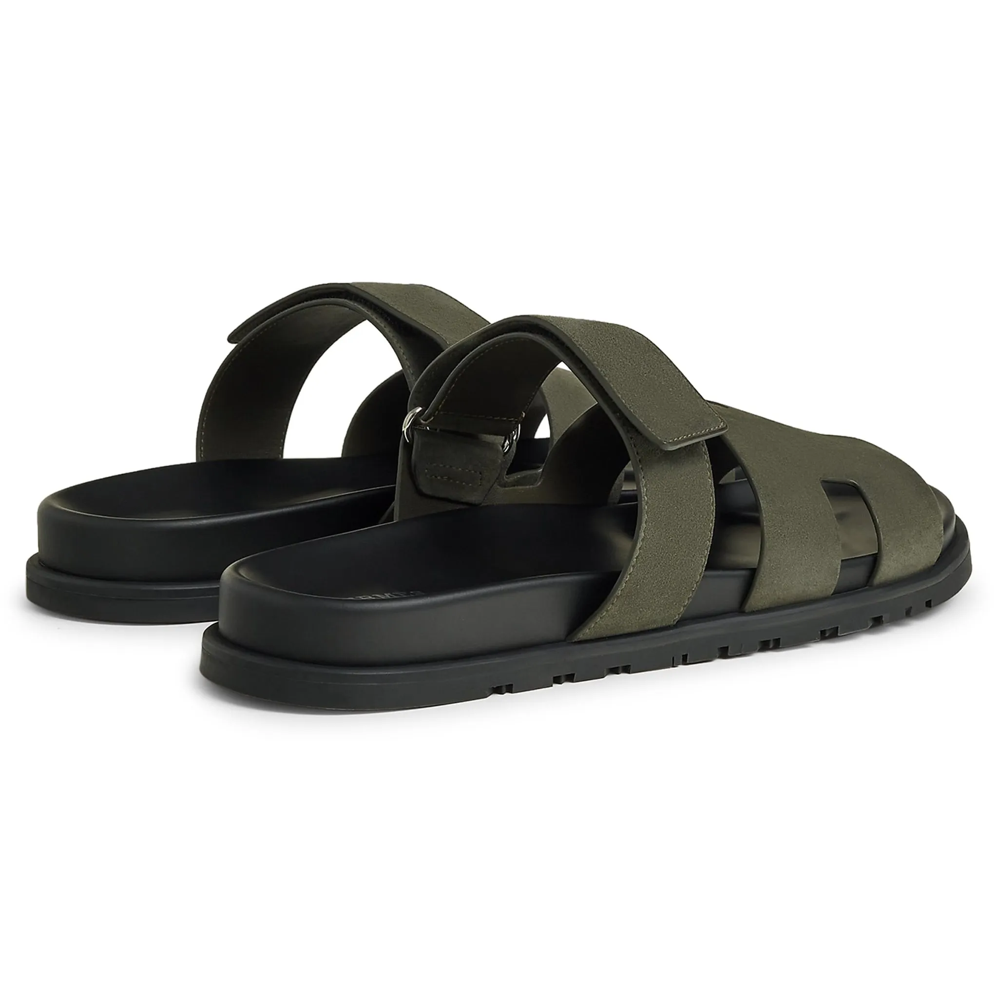 Hermes Paris Chypre Suede Forest Green Sandal