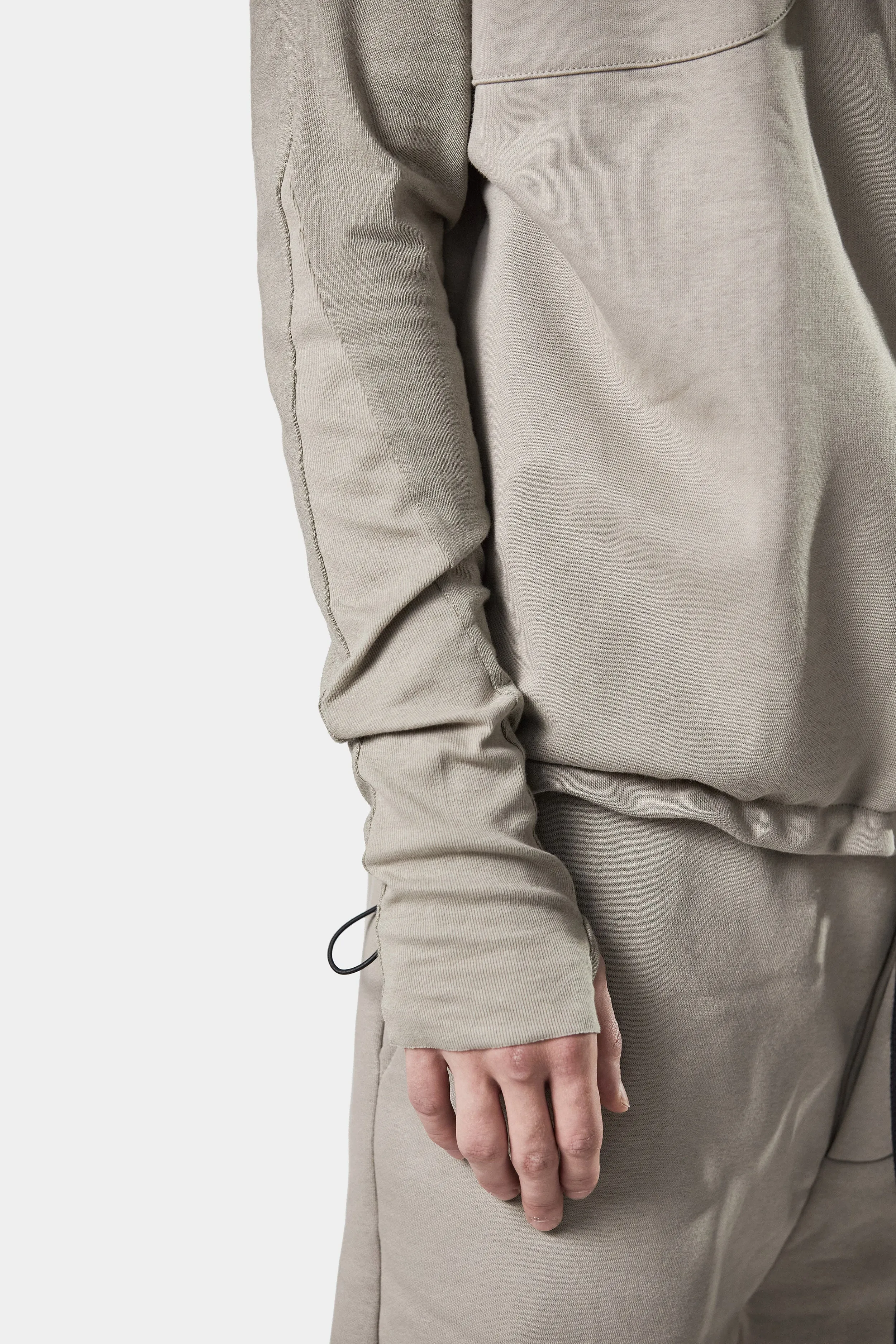 Hooded zip up sweat vest, Beige