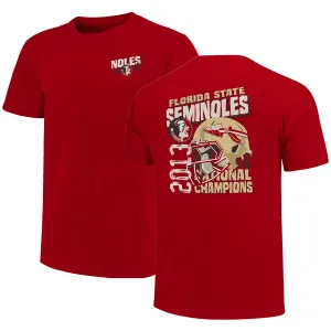 Image One Adult/Unisex Vault Noles Seminole Logo 2013 National Champions Design Short Sleeve T-shirt - Cardinal