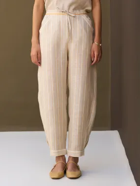 Iona Striped Linen Pant - Natural