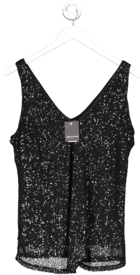 JD.Williams Black Sequin Vest UK 12