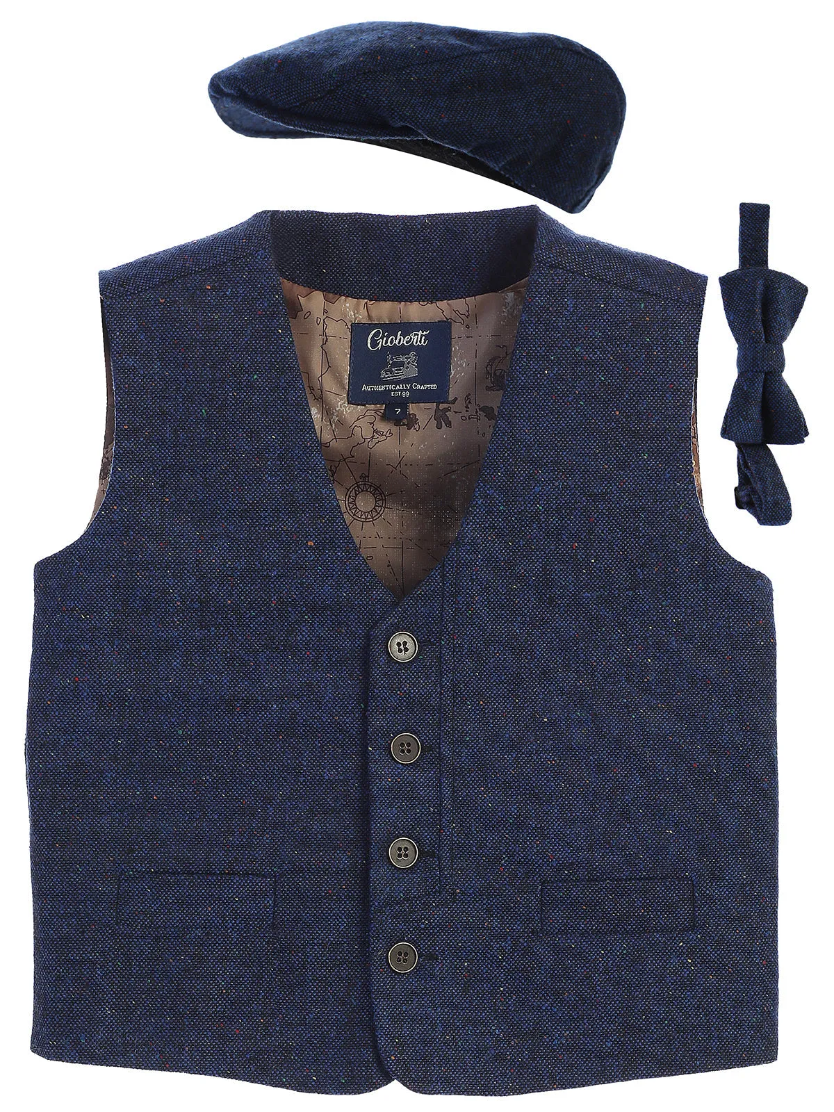 Kid's (2T-7) 3pc Tweed Vest Set