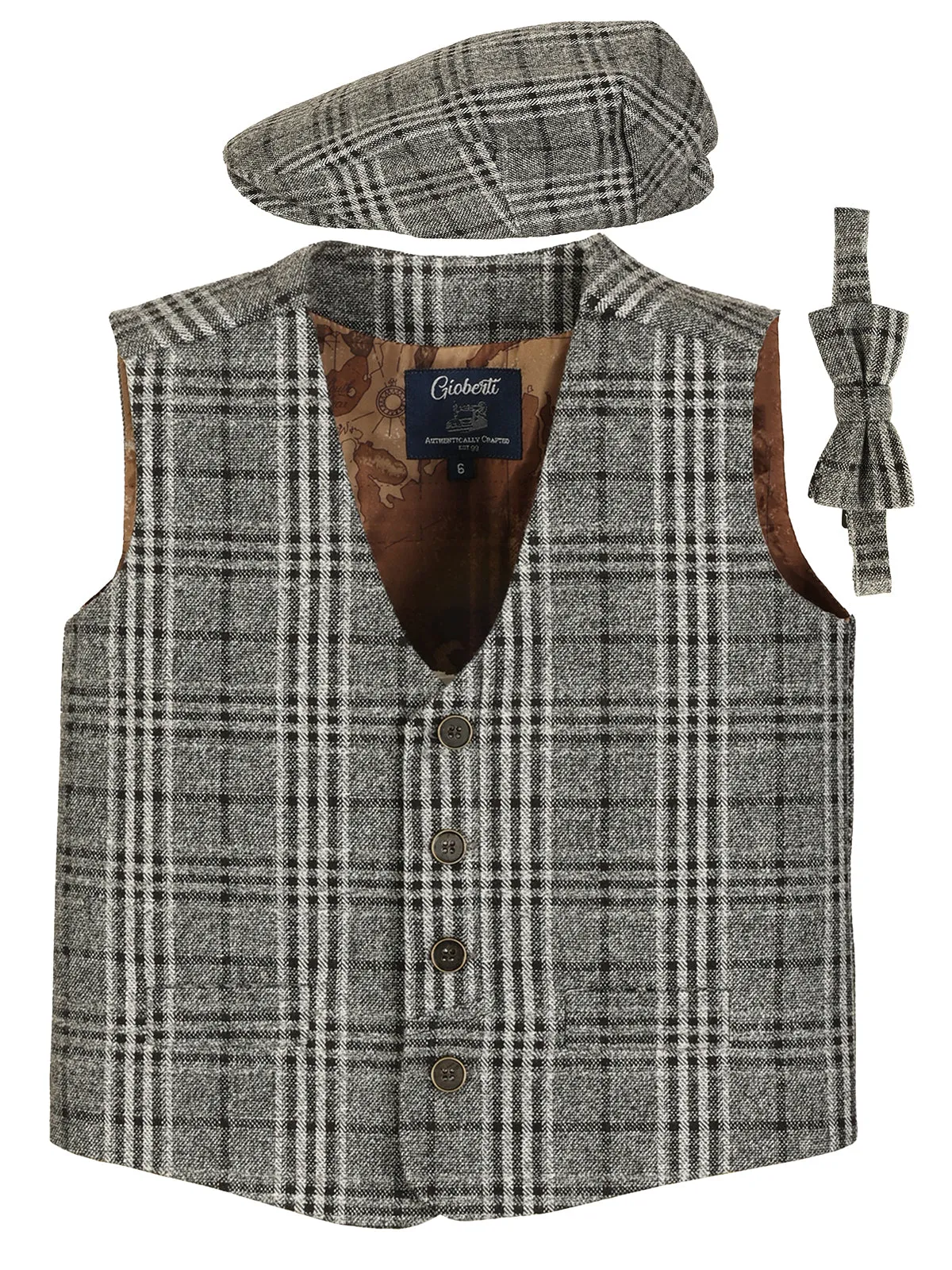 Kid's (2T-7) 3pc Tweed Vest Set