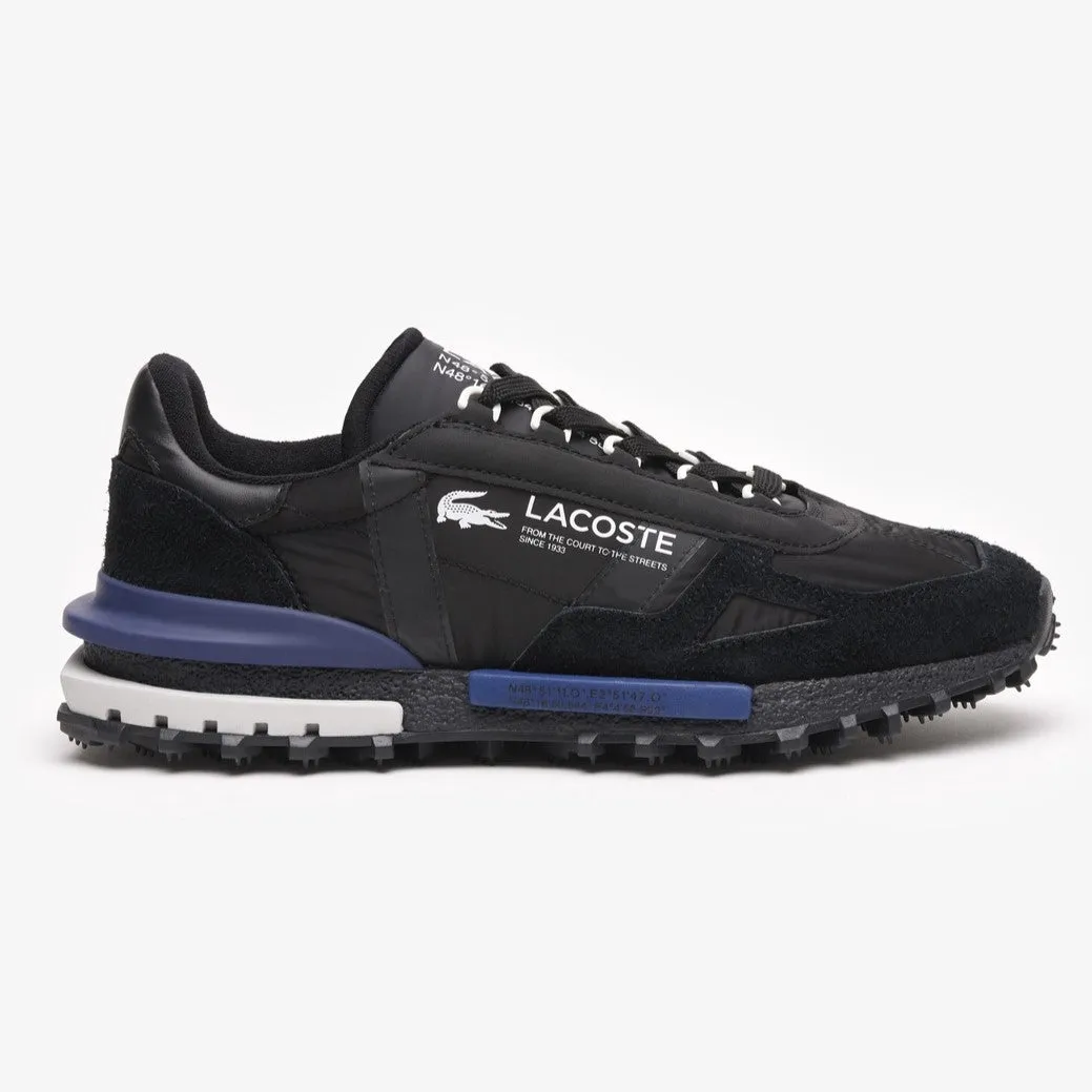 LACOSTE Mens Elite Active Sneakers - Stylish Black and Navy Athletic Shoes