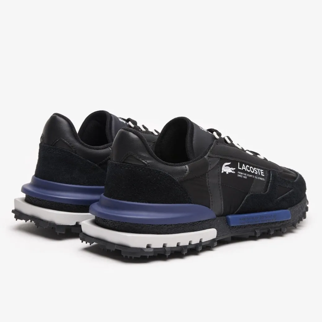 LACOSTE Mens Elite Active Sneakers - Stylish Black and Navy Athletic Shoes