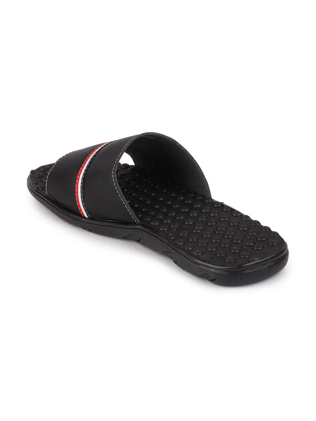 Men Black Casual Slip-On Flip-Flops